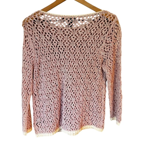 NWT Norton Mcnaughton Women’s South Beach Lilac Jasper Open Knit Sweater Sz S - Picture 2 of 6